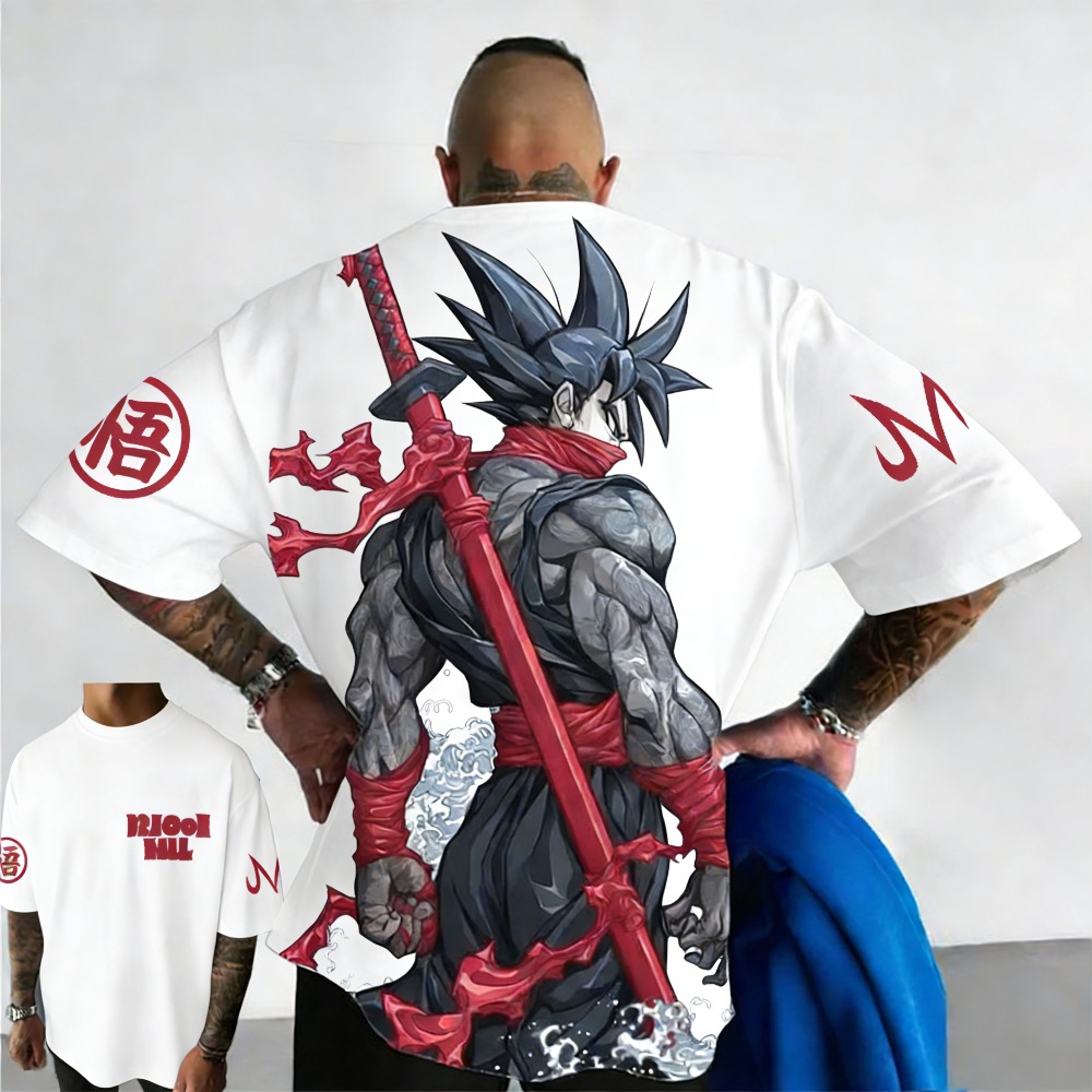 Dragon Ball Saiyan Armor - تي شيرت صيفي مطبوع بتصميم دراغون