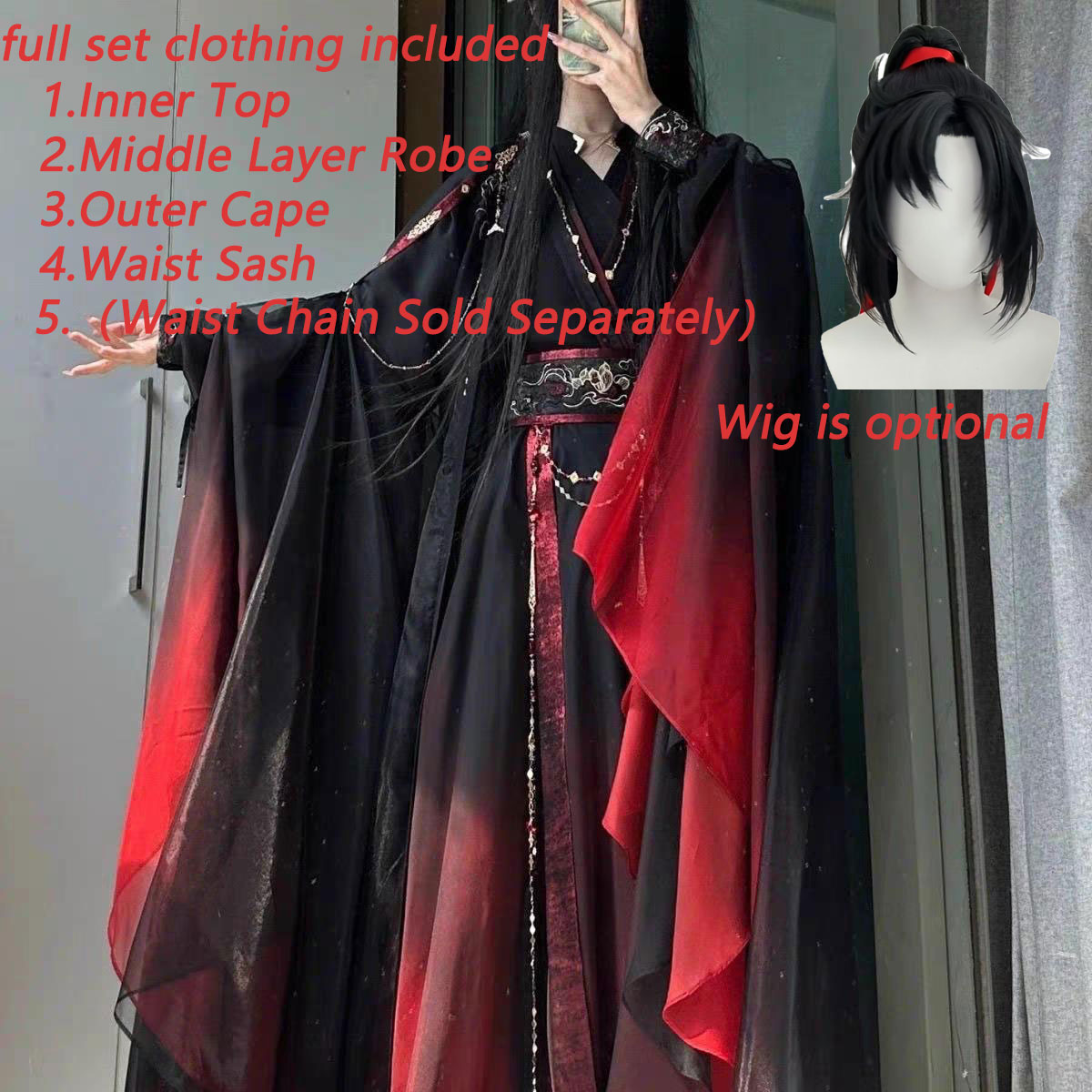 Cosplay Anime Black - طقم رداء شيانشيا الصيني القديم للجنسين