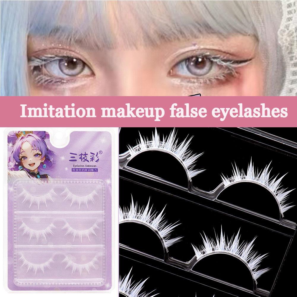 Anime Cosplay Lashes - رموش صناعية بيضاء لشخصيات الأنمي والكوسبلاي،