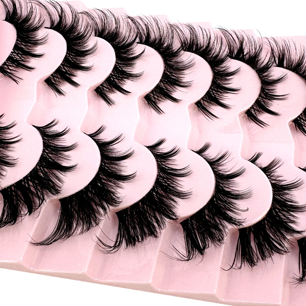 7/8PairsCat رموش مانغا جلدة ثل - مراجعة Anime Cosplay Lashes وسعره